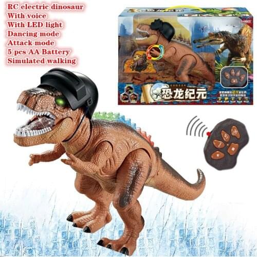 NEW 2.4G RC Intelligent electric dinosaur With LED light Electric Walking Animals Toys For Children Gift Jurassic Dinosaur