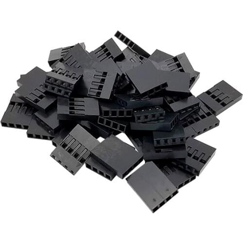 50Pcs 2.54mm Pitch Plastic Shell 1P/2/3/4/5/6/7/8/9/10 Pin Single Row 2.54mm Female Jack Jumper Wire Terminal Housing Connector