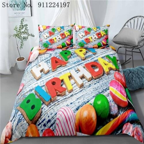 Birthday Gift Duvet Cover Cake And Candy Comforter Bedding Set Single Double Twin Full Queen King Size Bed Set For Bedroom Decor