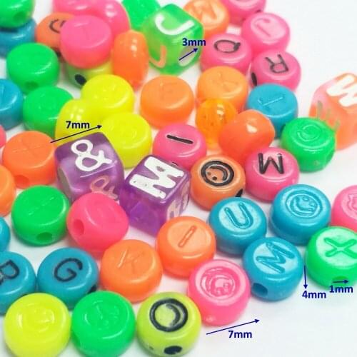 100X bulk letter colorful CB016 Charms Loose Beads Color Pony Beads for girls school science home crafts make necklace bracelet