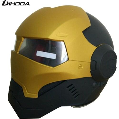 Matte Black & Gold Masei 610 ABS Unisex IRONMAN Iron Man helmet motorcycle helmet half helmet open face helmet casque motocross