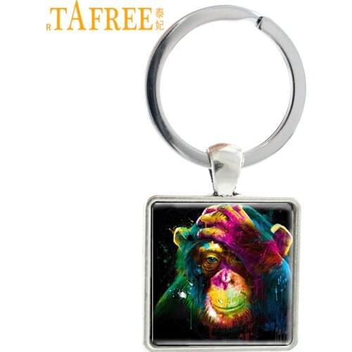 TAFREE New The Planet of the Apes Wars Chimpanzee monkey Art Picture Keychains Animal Bag Charm Accessories Car key Ring E344