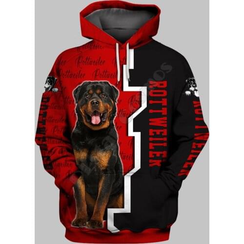 Rottweiler 3D Printed Hoodies Funny Pullover Men For Women Funny Sweatshirts Animal Sweater Drop Shipping