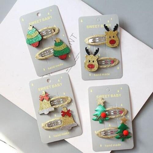 Women Girls Cute Christmas Hairpins Hair Clip Bands Cartoon Headwear Kids Barrettes Toddlers Charm Jewelry Gift Hair Accessories