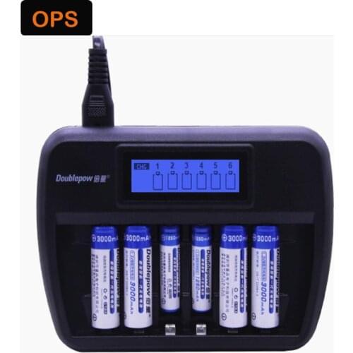 LCD display 6 slots AA/AAA NI-MH NI-CD smart battery charger with repair battery function