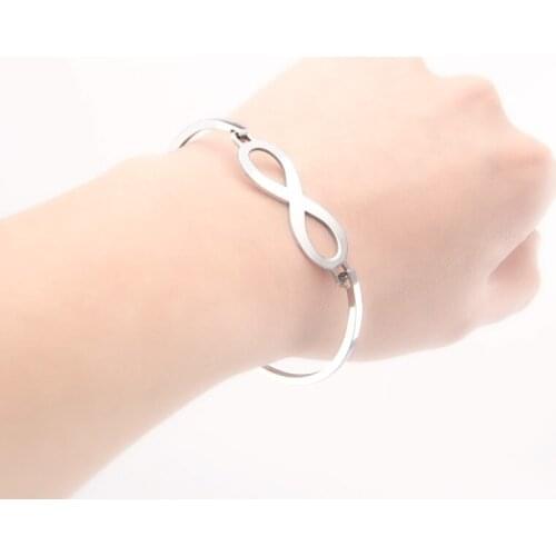 Risul Fashion infinite bangle for women infinity thin 8 bangle Stainless Steel Pulseira femme gift charm bracelets Bangles