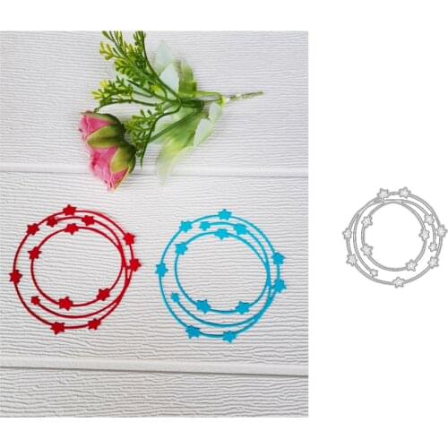 Stars Wreath Dies Metal Cuts Embossing Punch Knife Stencil for Scrapbooking Photo Album Decorative DIY Paper Cards Making New