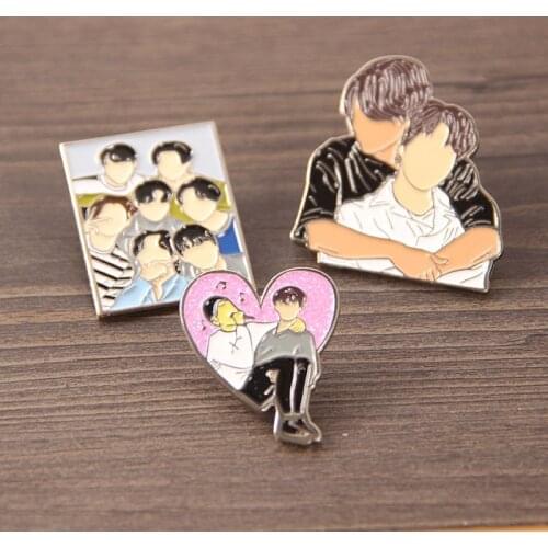 1Pcs KPOP Enamel Pin Bangtan Boys Lapel Pins Metal Badge Brooch Kpop Accessories Jewelry Gift for Fans