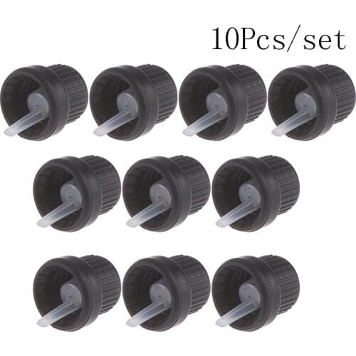 10Pcs/lot Black Plastic Screw Press Dropper Cover Cap Pipette Essential Oil Bottles