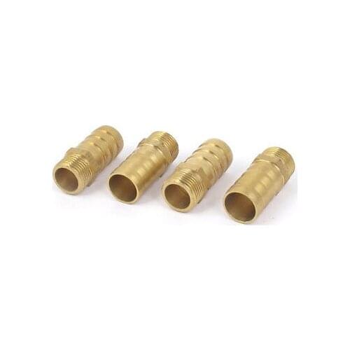 3/8BSP Male Thread 16mm Inner Dia Brass Hose Barb Coupler Fitting Connector 4pcs