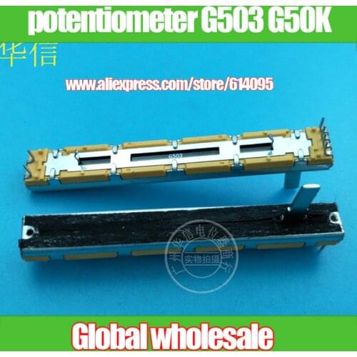 3PCS for behringer mixer 1832 G503 fader / 75MM mixer 2-channel stereo straight slider fader double potentiometer G503 G50K