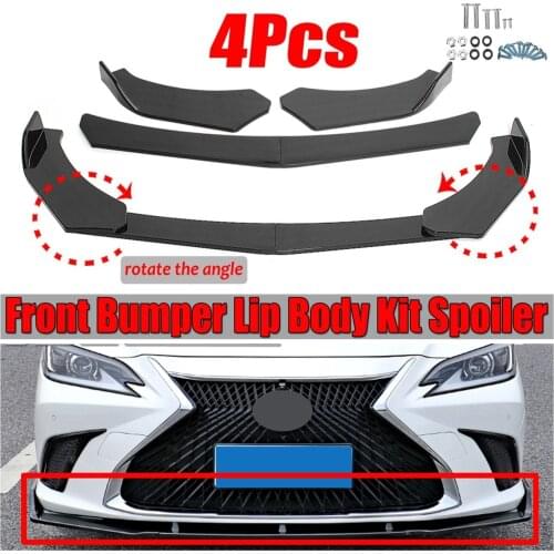 4xUniversal Car Front Bumper Splitter Lip Diffuser Spoiler Body Kits Guard For BMW For Benz For Audi For VW For Subaru For Lexus