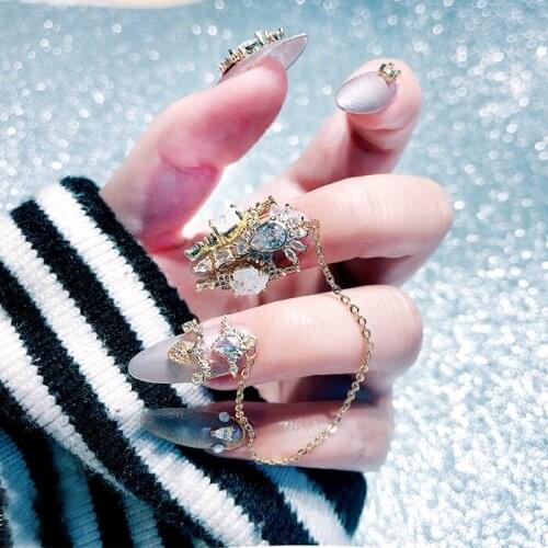 5pcs/lot Pendant/chain 3D Alloy Nail Art Zircon Crystal metal manicure nail accessories Jewelry DIY Nail Decoration Nail charms