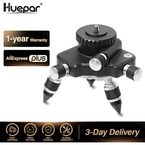 Laser Level Adapter Metal 360-Degree Rotating Base for Laser Level Tripod Horizontal Bubble Micro-adjust FineTurning Pivoting