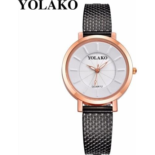 Hot Fashion Women Rose Gold Simple Dial Wrist Watch Luxury Plastic Leather Quartz Watches Brand Relogio Feminino 2019 Watches