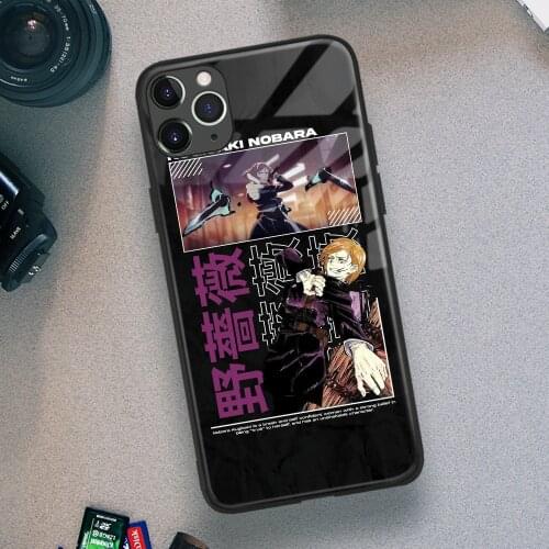 Nobara Kugisaki Jujutsu Kaisen Anime Soft TPU Glass Phone Case for IPhone SE 6s 7 8 Plus X Xr Xs 11 12 Mini Pro Max Samsung