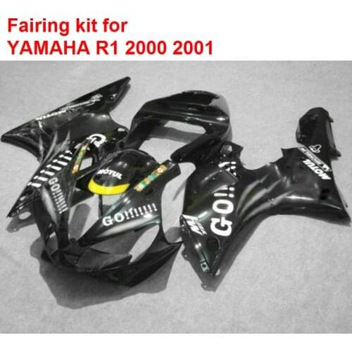 Black ABS plastic fairings for YAMAHA R1 2000 2001 Injection mold fairing kit YZF R1 00 01 MM140