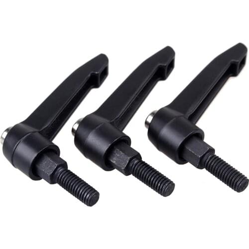 1Pc Black M5 M6 M8 M10 Male Threaded Bolt Clamping Lever Machinery Adjustable Handle Locking External Knob Metalworking L Type