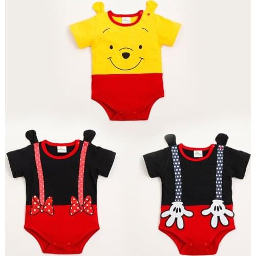 Baby clothes baby clothes cartoon crawl clothes newborn clothing cotton triangle one-piece romper cute Mickey soft