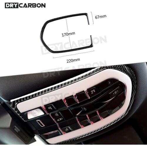 For Porsche Macan 2015-2018 Carbon Fiber Car Interior Roof Reading Lamp Light Trim Frame Cover Sticker Accessories