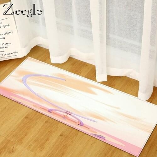 Zeegle Living Room Flannel Carpet Anti-slip Mat for The Hallway Popular Machine Washable Entrance Door Mat Bathroom Carpet