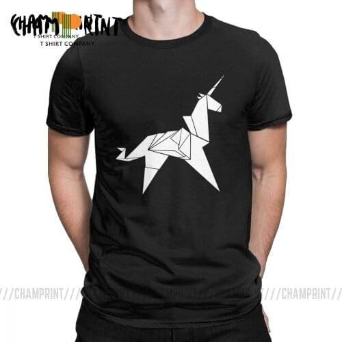 Fashion Origami Unicorn Blade Runner T Shirts Retro Movie Tyrell Replicant T-Shirt Men Cotton Tees New Arrival Clothing