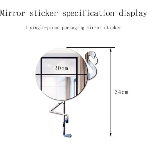 JM502 flamingo 1MM round mirror decorative mirror acrylic wall sticker room kindergarten decoration waterproof self-adhesive