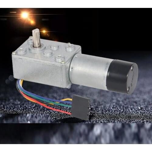 Encoder DC turbine worm gear motor, 370 metal forward and reverse high torque low speed motor