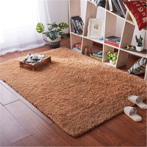 Living room coffee table silk floor mat rectangular long hair carpet living room coffee table rug bedroom bed thick blanket