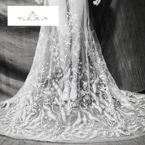 Bridal Lace Fabric 130cm Width Dress Lace Fabric Bridal Lace Fabric Sequins Lace Fabric Sell By 1 Yard