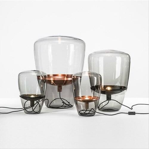 Nordic Glass Lampshade Table Lamp Post Modern Desk Lamp for Living Room Office Decor Bedside Creative Lighting Design Lamp