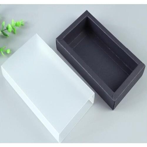 Kraft gift packaging box black paper gift paper box black paper drawer boxes frosted cover sliding boxes cardboard box