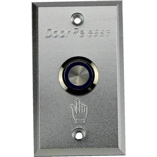 Durable Aluminum Alloy Push Button Switch Exit Button Door Release with Blue Backlight LED for Access Control