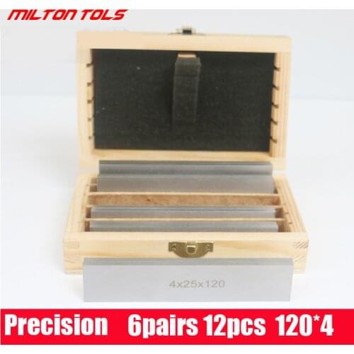 New HOT 6 Pairs 12Pcs Parallel Pad Gauge Block Alloy Steel CNC Milling Pads Set 120mm x (10-35Mm) for Vice Milling Machine Lath