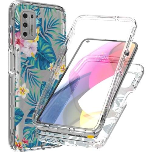 Flower Transparent Phone Case For Motorola Moto E 2020 G Play Power Stylus 2021 5G Luxury Shockproof Hard Back Bumper Cover Capa
