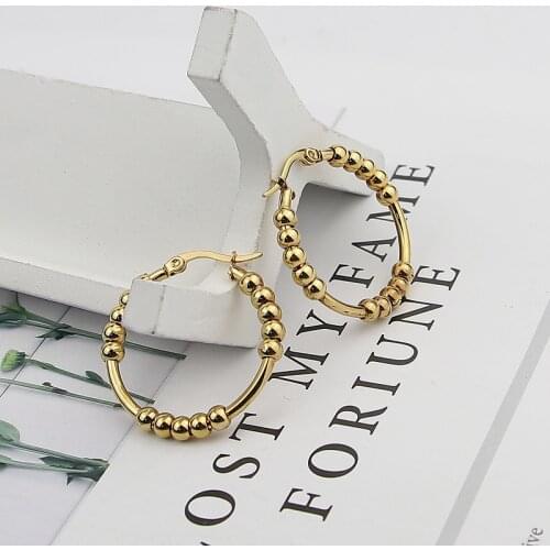 Elsa Bijoux Jewelry Stainless Steel ball Earrings 30MM 40MM 50MM Wholesale Gifts For Children And Women Parties