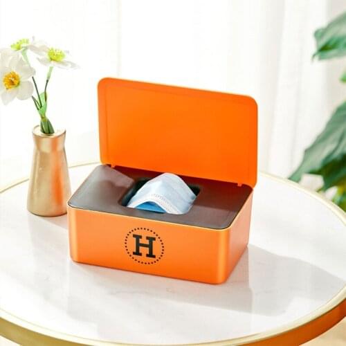 High Quality Modern Desktop Storage Box Household Office Home Tissue Dispenser Holder with Lid for Masks Wet Tissues