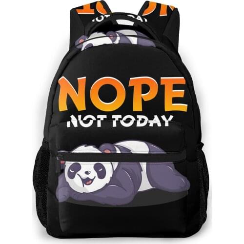 Funny Nope Not Today Cute Napping Panda Pun Backpack for Girls Boys Travel RucksackBackpacks for Teenage school bag