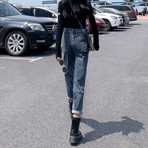 Woman Jeans Pants Straight Loose Spring Autumn Harem High Waist Pantalones Vaqueros Mujer