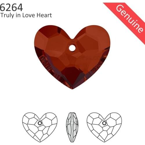 1 piece) 100% ORIGINAL Crystal from Swarovski 6264 Truly in Love Heart pendant loose rhinestone charms for DIY jewelry making