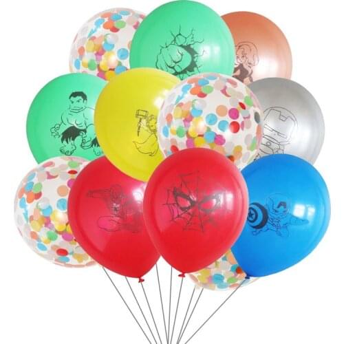 12pcs/Set 12Inch Super Hero Latex Balloon Air Spiderman Balloon Baby Shower Kids Birthday Party Decorations Toy Helium Balloon
