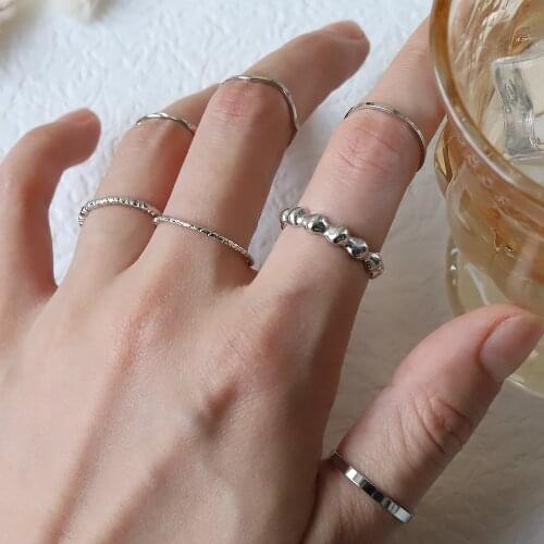 6Pcs Punk Rings Set Original Design Gold Round Hollow Geometric Ring for Women Fashion Twist Ring Joint Female Jewelry