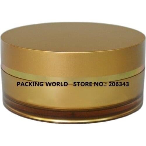 100G acrylic jar matte gold straight round cream jar/mask cream jar/gel/moisturizer/essence cosmetic packing plastic jar
