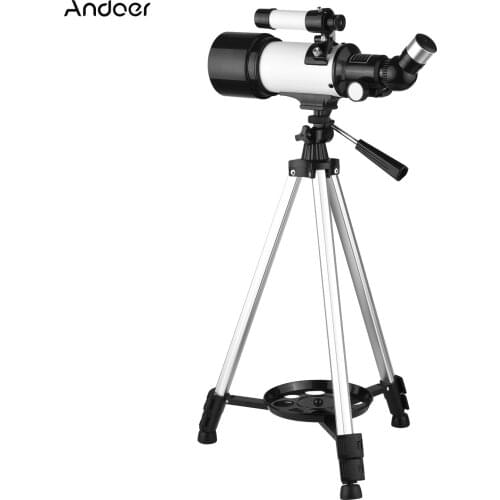 Andoer 70mm Large Aperture 400mm Focal Length High-Definition Astronomical Telescope Monocular Telescope with Tripod Phone Hold