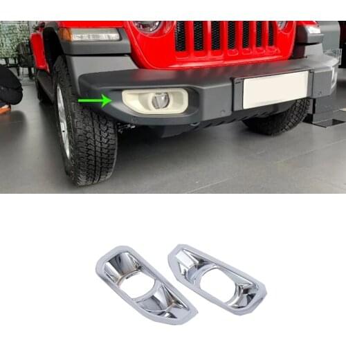 OUBOLUN car accessories Car body kits ABS chrome front foglight cover For JEEP WRANGLER 2018