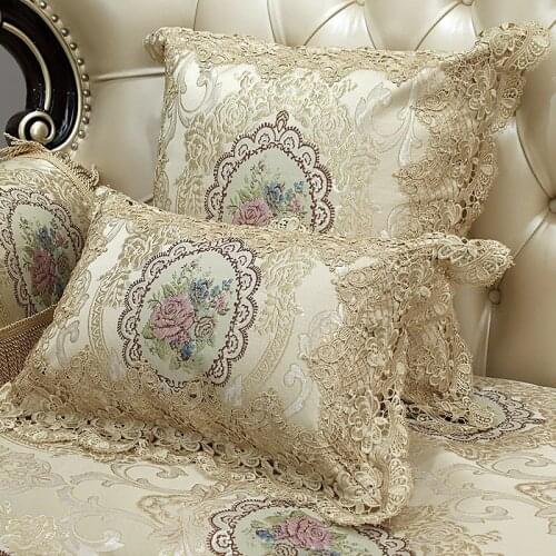 Beige Cushion Cover Plant Floral European Style Style Pillow Cover 30x50cm /50x50cm Home Decoration Zip Open