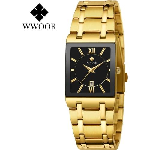 Simple Women Watches Fashion Square Quartz Watch Womens WWOOR Top Brand Luxury Gold Ladies Dress Business Waterproof Wrist Watch