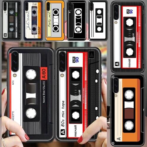Vintage Cassette tape retro style Phone case For Samsung Galaxy A 3 5 7 8 10 20 21 30 40 50 51 70 71 E S 2016 2018 4G black