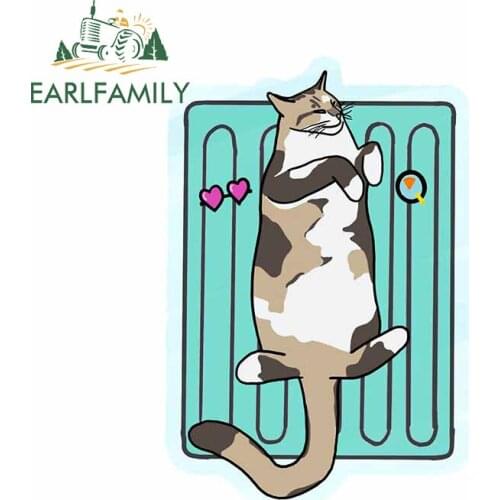 EARLFAMILY 13cm x 8.9cm for Summer Cat Vinyl Decal Scratch-proof Waterproof Motorcycle Laptop Fine Decoration JDM Car Stickers