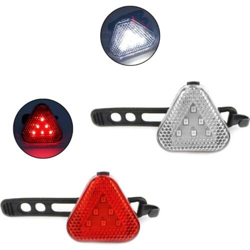 Mountain Road Bike Triangle Taillight Waterproof Bicycle Rear Light Safety LED Warning Night Lamp Cycling Equipment